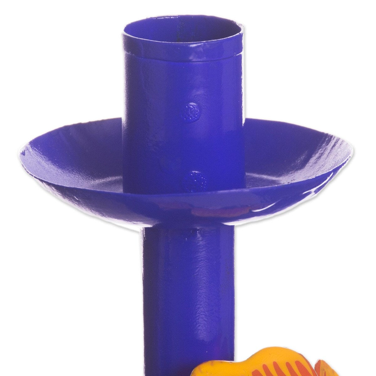 NOVICA Margarita Temple in Blue Recycled metal candelabra,