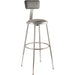 NPS Height Adjustable Vinyl Padded Steel Stool with Backrest, Grey