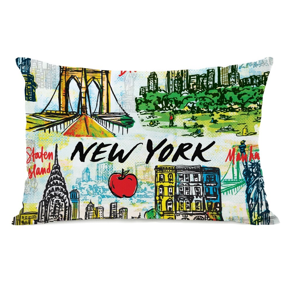 NY Pattern 2 - Multi 14x20 Pillow by Jeanetta Gonzales