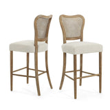 Naci Rubberwood Farmhouse 30-Inch Barstool with Cane Backrest (set of 2) by Christopher Knight Home
