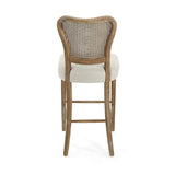 Naci Rubberwood Farmhouse 30-Inch Barstool with Cane Backrest (set of 2) by Christopher Knight Home