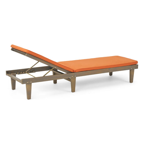 Nadine Outdoor Acacia Wood 3 Piece Chaise Lounge Set with Water-Resistant Cushions by Christopher Knight Home
