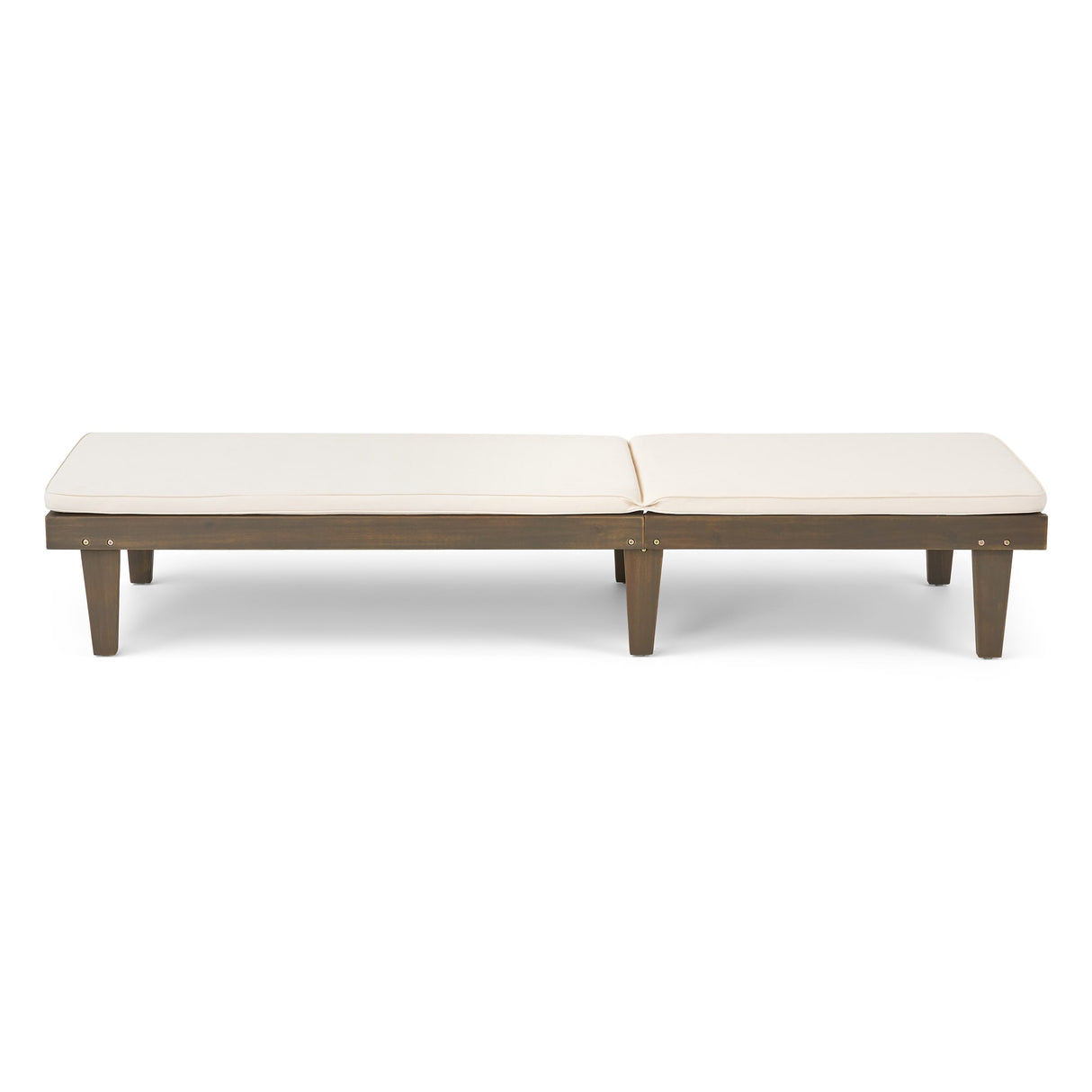 Nadine Outdoor Acacia Wood 3 Piece Chaise Lounge Set with Water-Resistant Cushions by Christopher Knight Home