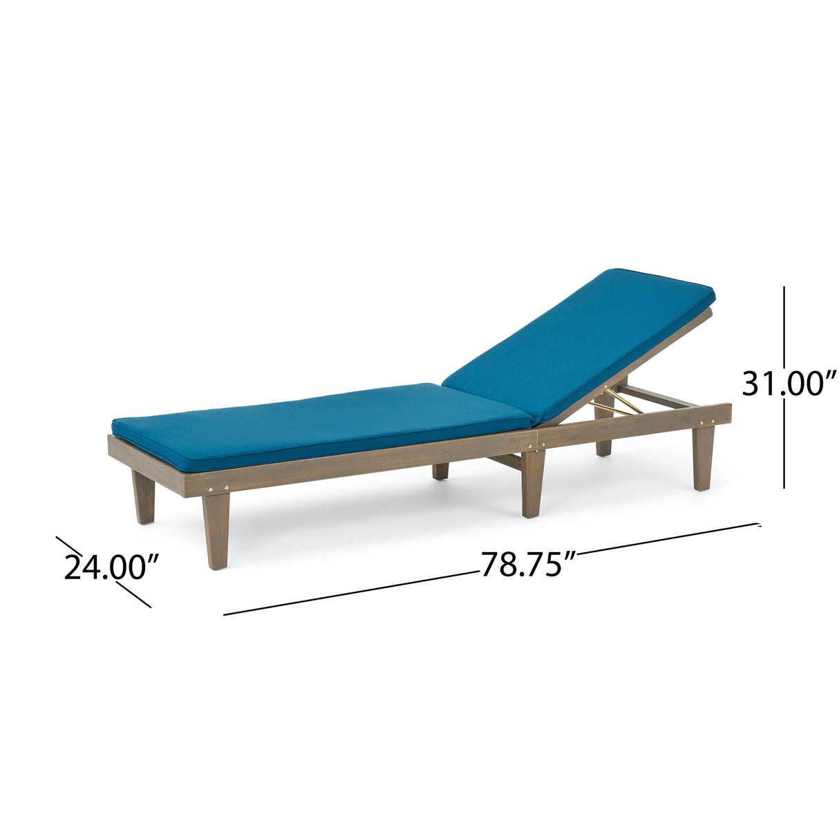 Nadine Outdoor Acacia Wood Cushioned Chaise Lounge Set by Christopher Knight Home