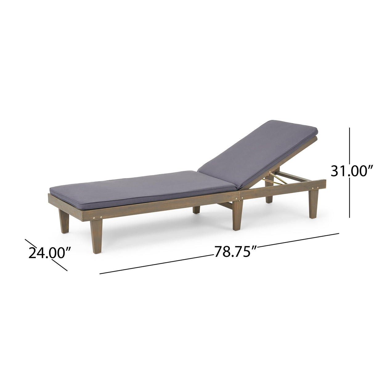 Nadine Outdoor Acacia Wood Cushioned Chaise Lounge Set by Christopher Knight Home