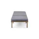 Nadine Outdoor Acacia Wood Cushioned Chaise Lounge Set by Christopher Knight Home