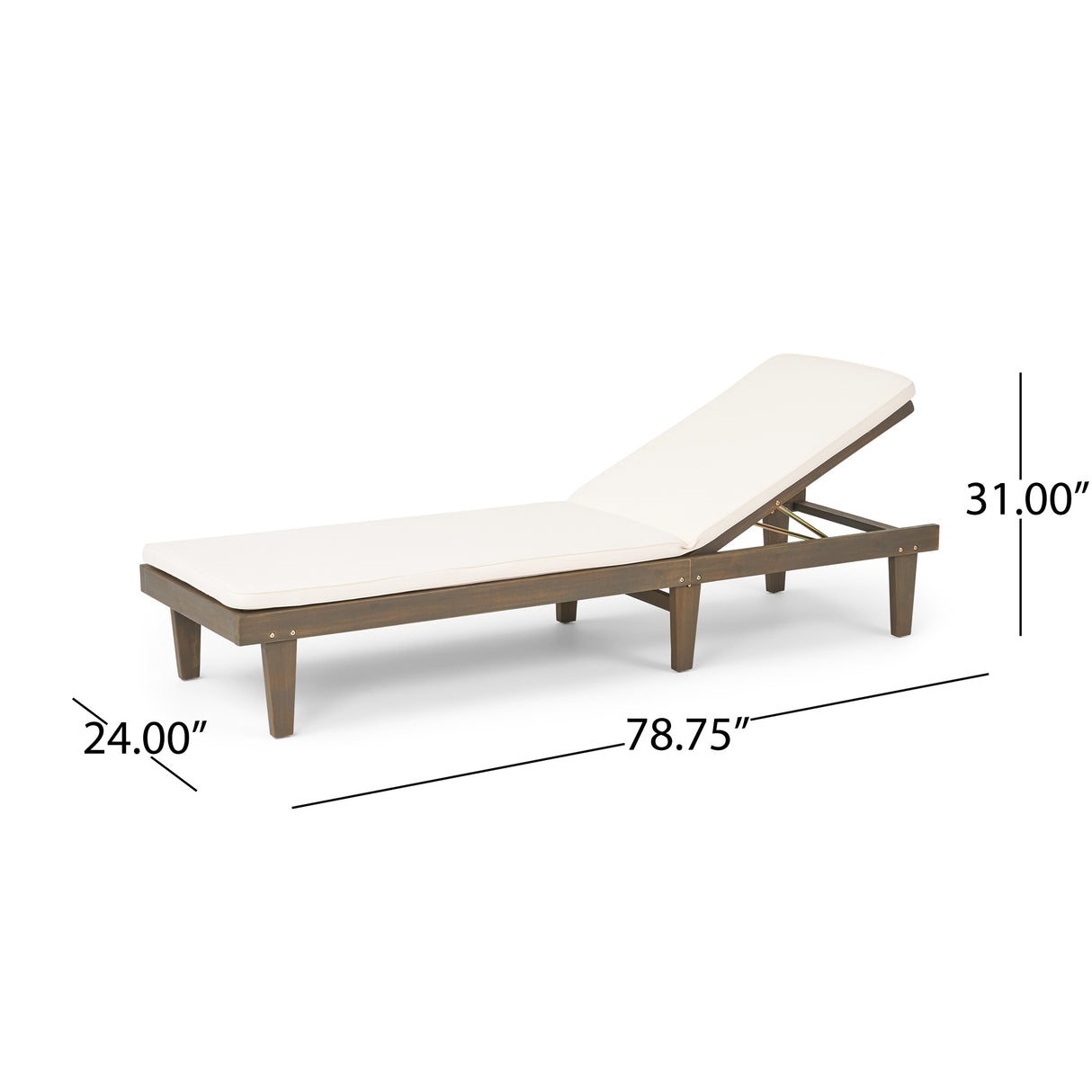 Nadine Outdoor Acacia Wood Cushioned Chaise Lounge Set by Christopher Knight Home