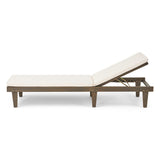 Nadine Outdoor Acacia Wood Cushioned Chaise Lounge Set by Christopher Knight Home