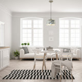 Nadya River of Goods Painted Silver Glass and Metal Square Shade Pendant Light - 10"x 10"x 8.5/73.5"