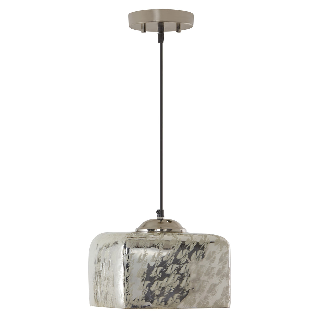 Nadya River of Goods Painted Silver Glass and Metal Square Shade Pendant Light - 10"x 10"x 8.5/73.5"