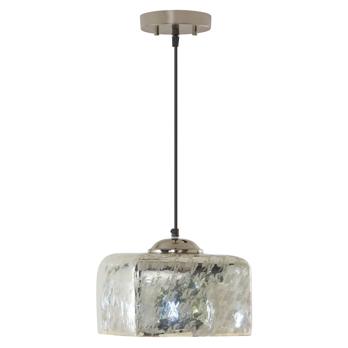 Nadya River of Goods Painted Silver Glass and Metal Square Shade Pendant Light - 10"x 10"x 8.5/73.5"