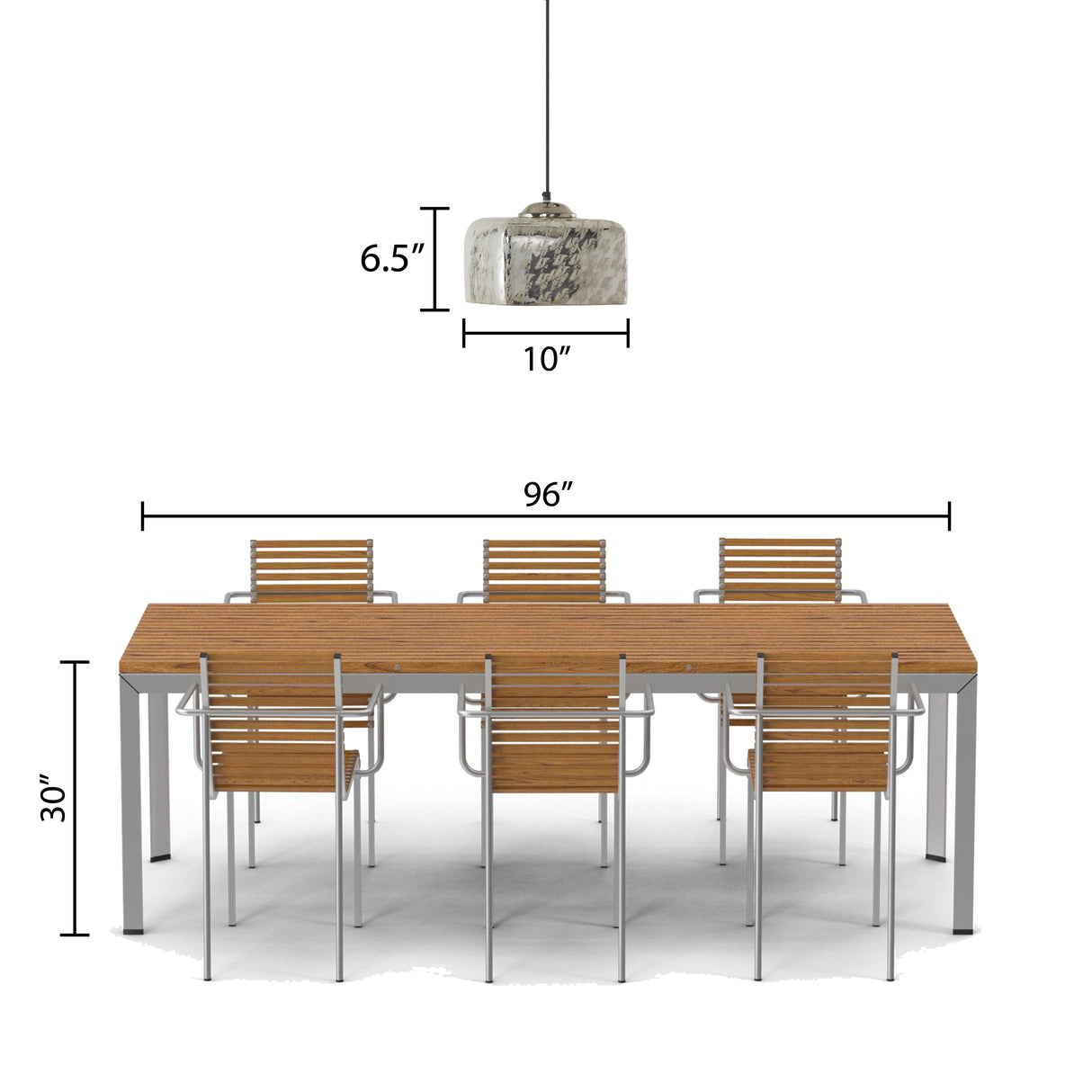 Nadya River of Goods Painted Silver Glass and Metal Square Shade Pendant Light - 10"x 10"x 8.5/73.5"