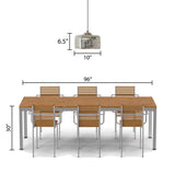 Nadya River of Goods Painted Silver Glass and Metal Square Shade Pendant Light - 10"x 10"x 8.5/73.5"