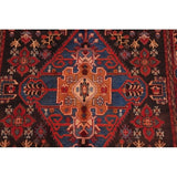 Nahavand Geometric Hand Knotted Wool Persian Rug - 10'5" x 5'3" Runner