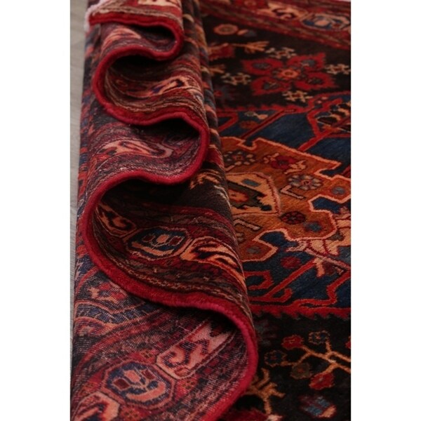 Nahavand Geometric Hand Knotted Wool Persian Rug - 10'5" x 5'3" Runner