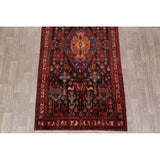 Nahavand Geometric Hand Knotted Wool Persian Rug - 10'5" x 5'3" Runner