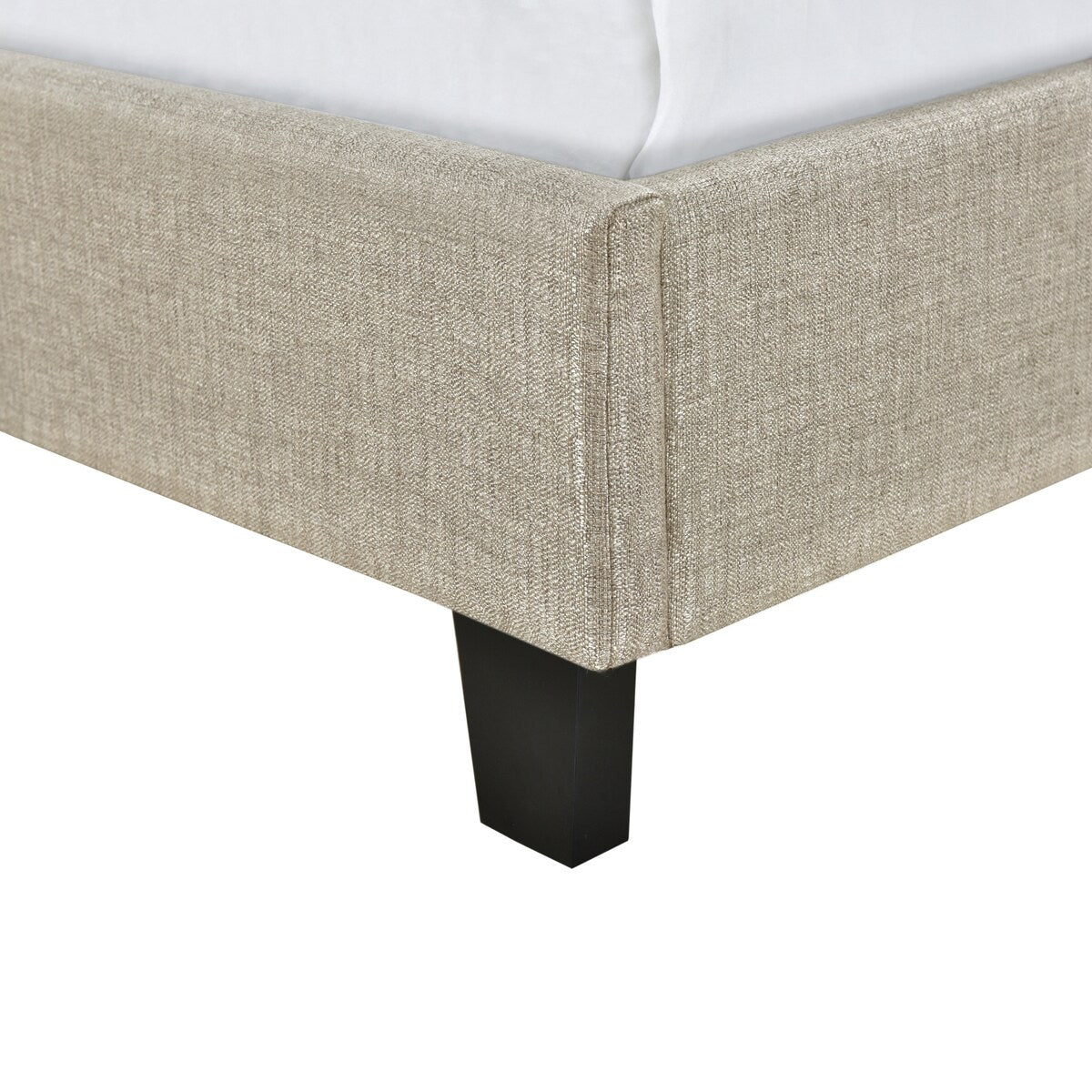 Nailhead Marquee Upholstered King Bed in Beige