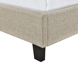 Nailhead Marquee Upholstered King Bed in Beige