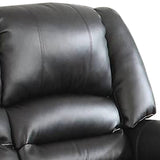 Nailhead Trim Leatherette Power Sofa, Black