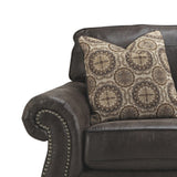 Nailhead Trim Leatherette Queen Sofa Sleeper with Rolled Arms, Dark Brown