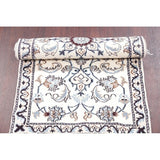 Nain Floral Hand Knotted Wool Persian Rug - 4'8" x 2'3" Runner