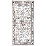 Nain Floral Hand Knotted Wool Persian Rug - 4'8" x 2'3" Runner