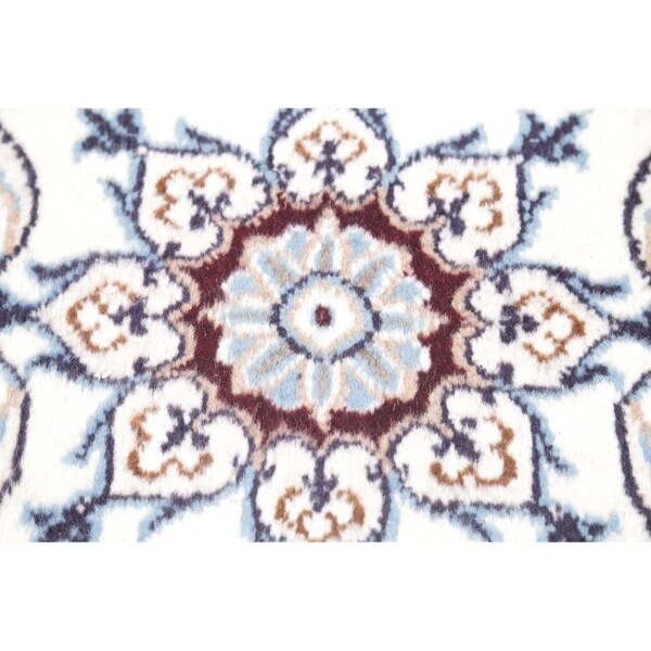 Nain Floral Hand Knotted Wool Persian Rug - 4'8" x 2'3" Runner