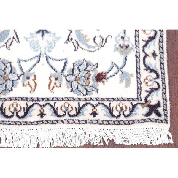 Nain Floral Hand Knotted Wool Persian Rug - 4'8" x 2'3" Runner