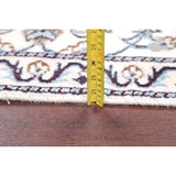 Nain Floral Hand Knotted Wool Persian Rug - 4'8" x 2'3" Runner