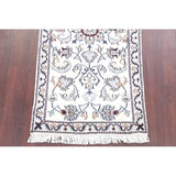Nain Floral Hand Knotted Wool Persian Rug - 4'8" x 2'3" Runner