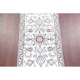 Nain Floral Hand Knotted Wool Persian Rug - 4'8" x 2'3" Runner