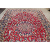 Najafabad Floral Medallion Traditional Handmade Wool Persian Area Rug - 13'10" x 9'8"