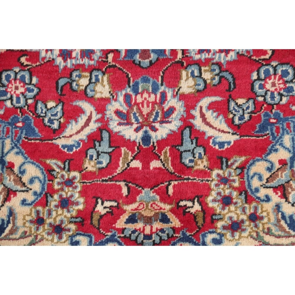 Najafabad Floral Medallion Traditional Handmade Wool Persian Area Rug - 13'10" x 9'8"