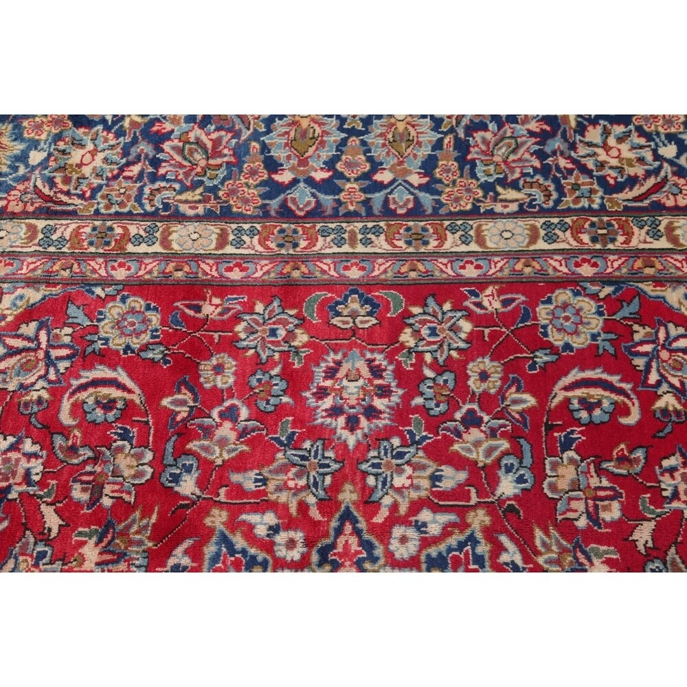 Najafabad Floral Medallion Traditional Handmade Wool Persian Area Rug - 13'10" x 9'8"