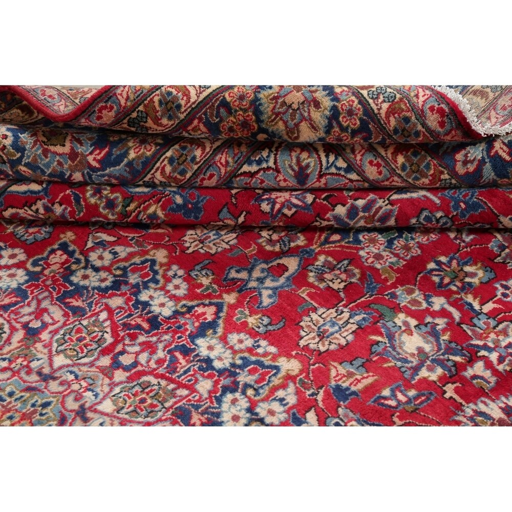 Najafabad Floral Medallion Traditional Handmade Wool Persian Area Rug - 13'10" x 9'8"