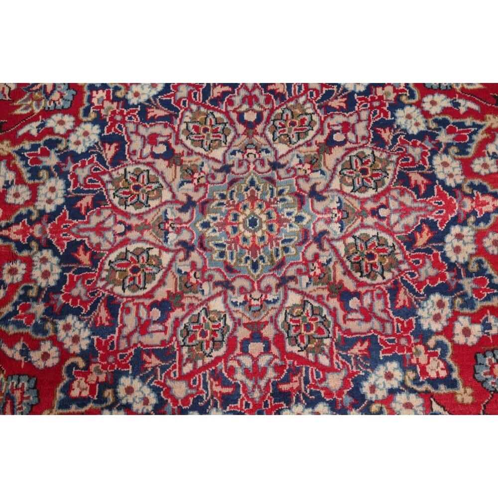 Najafabad Floral Medallion Traditional Handmade Wool Persian Area Rug - 13'10" x 9'8"