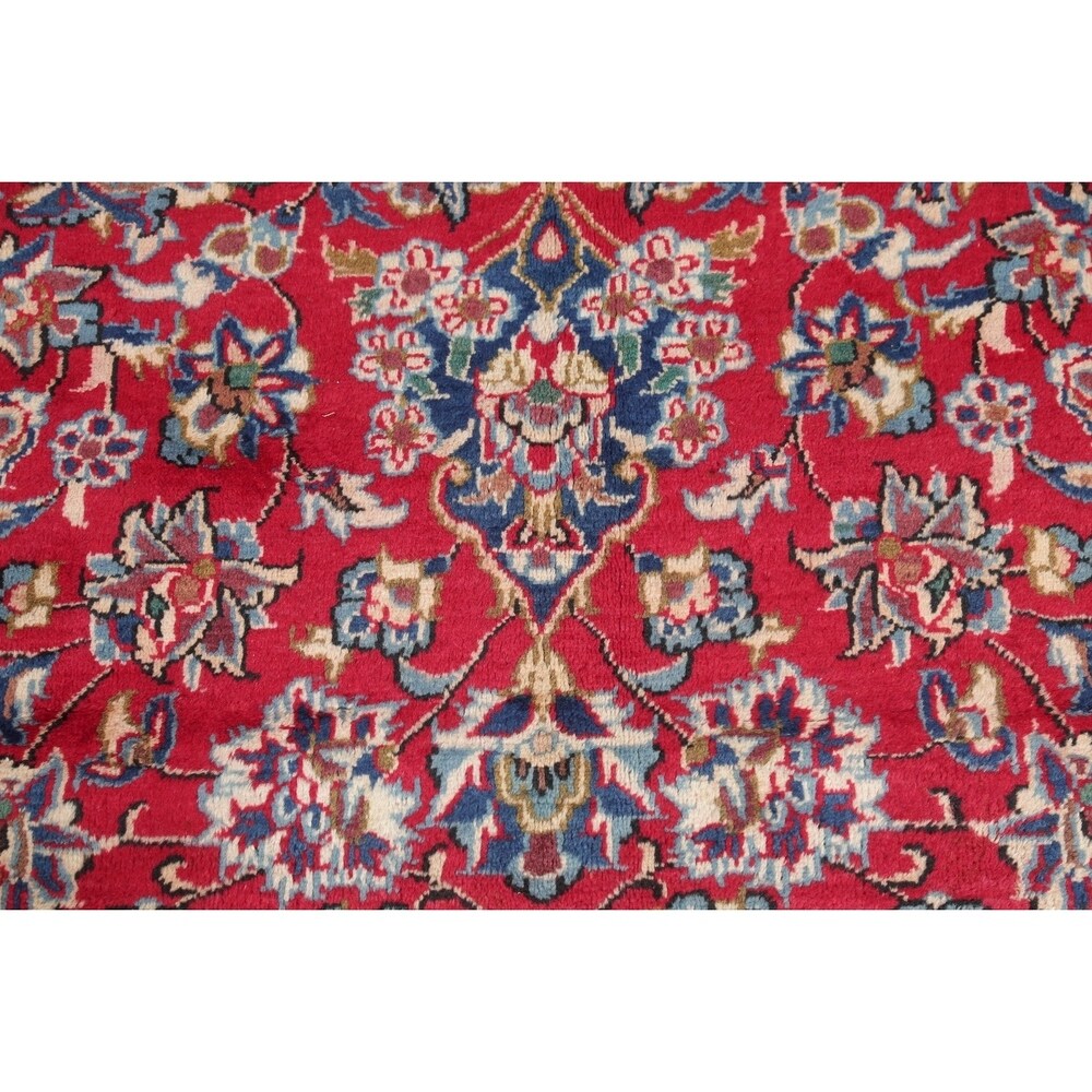 Najafabad Floral Medallion Traditional Handmade Wool Persian Area Rug - 13'10" x 9'8"