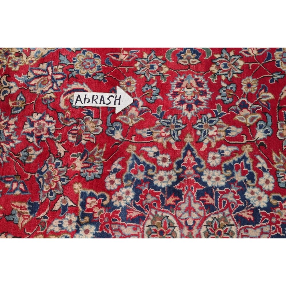 Najafabad Floral Medallion Traditional Handmade Wool Persian Area Rug - 13'10" x 9'8"