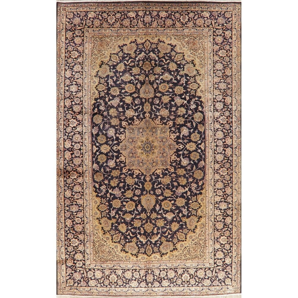 Najafabad Medallion Abrash Hand Knotted Wool Vintage Persian Area Rug - 15'11" x 10'2"