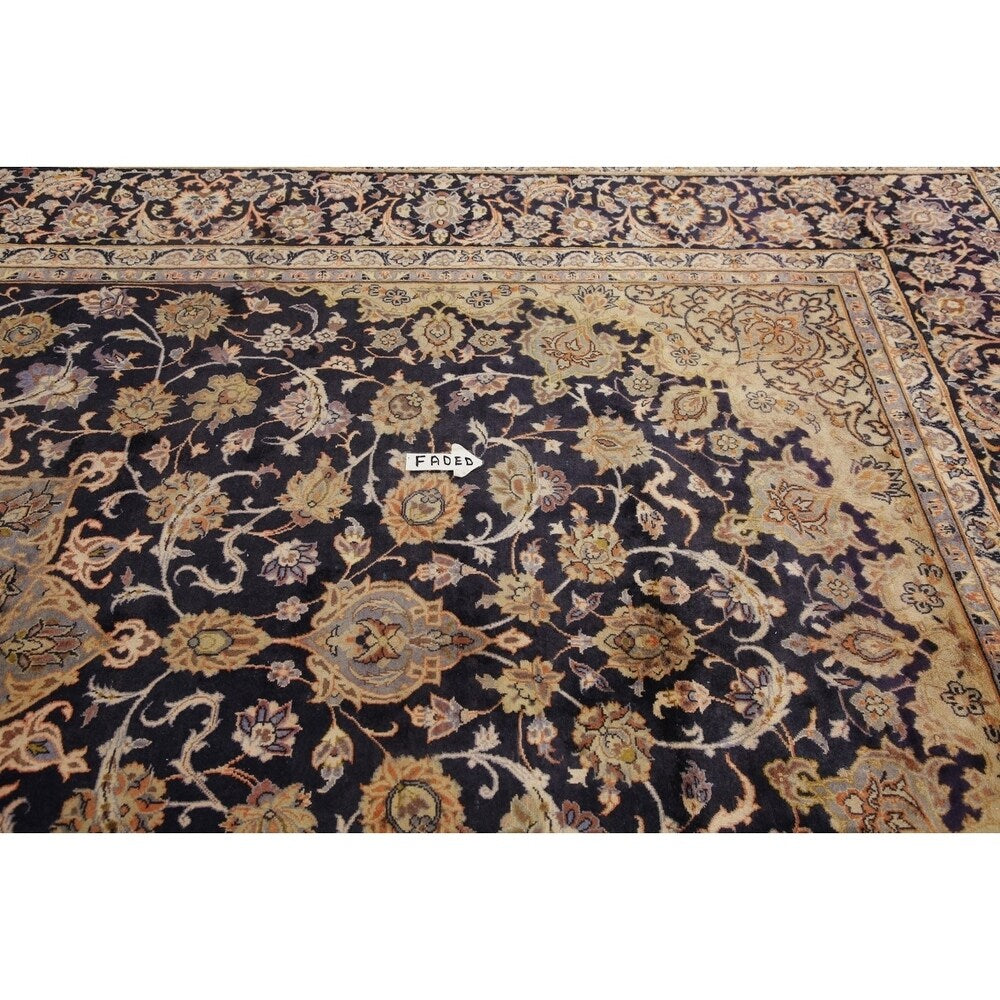 Najafabad Medallion Abrash Hand Knotted Wool Vintage Persian Area Rug - 15'11" x 10'2"