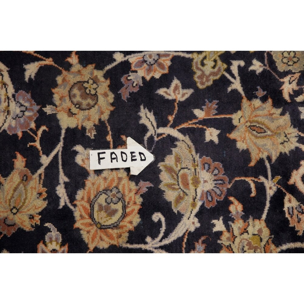 Najafabad Medallion Abrash Hand Knotted Wool Vintage Persian Area Rug - 15'11" x 10'2"