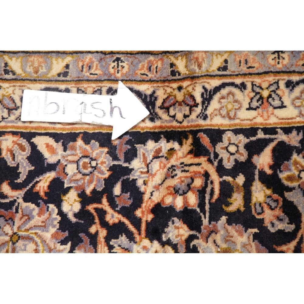 Najafabad Medallion Abrash Hand Knotted Wool Vintage Persian Area Rug - 15'11" x 10'2"