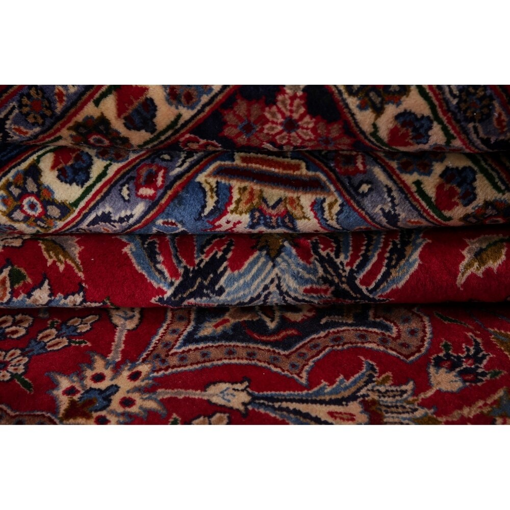 Najafabad Medallion Oriental Handmade Wool Vintage Persian Area Rug - 13'3" x 9'6"