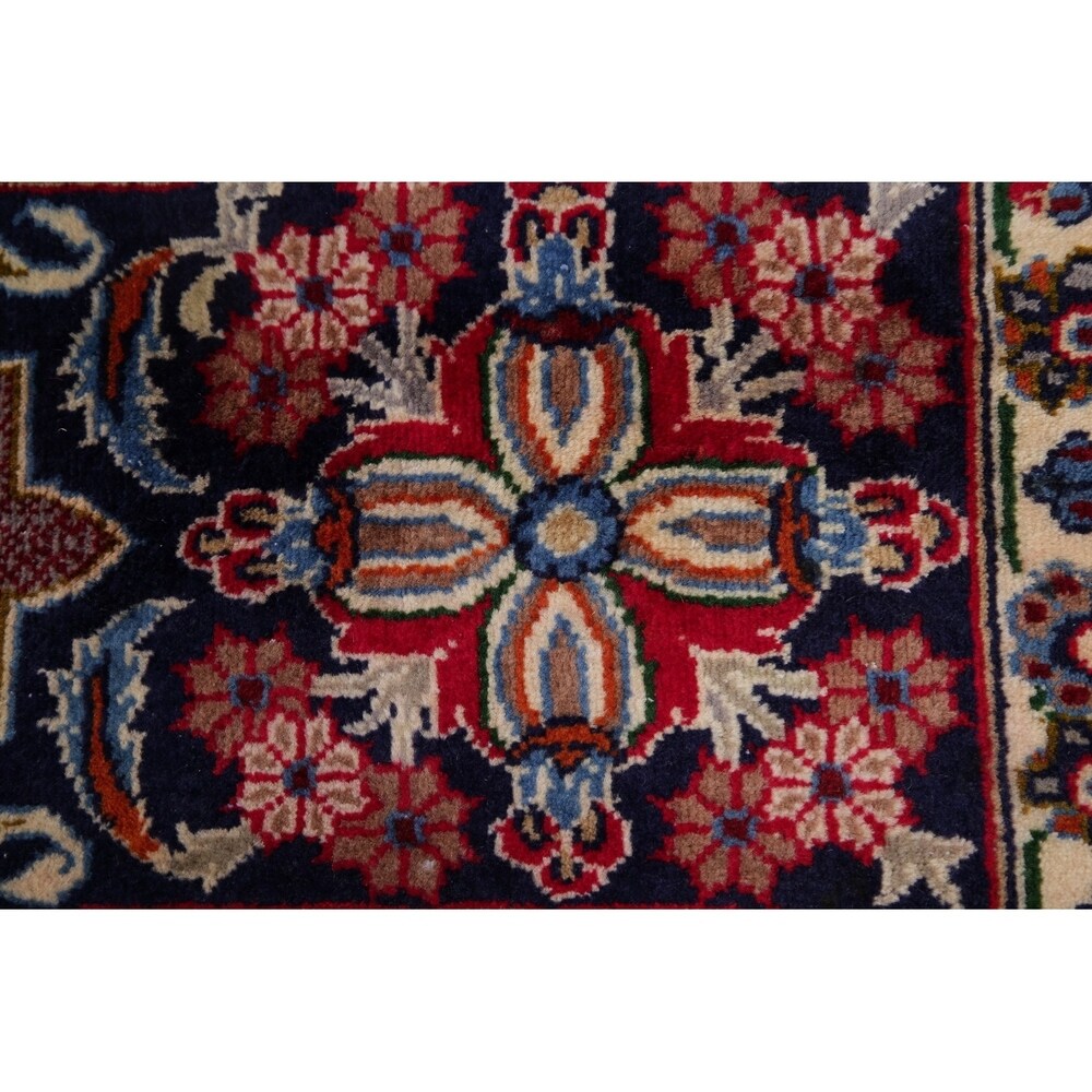 Najafabad Medallion Oriental Handmade Wool Vintage Persian Area Rug - 13'3" x 9'6"