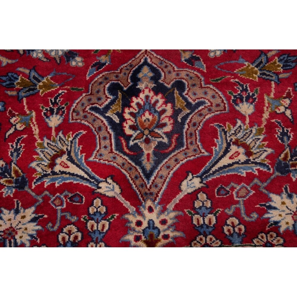 Najafabad Medallion Oriental Handmade Wool Vintage Persian Area Rug - 13'3" x 9'6"
