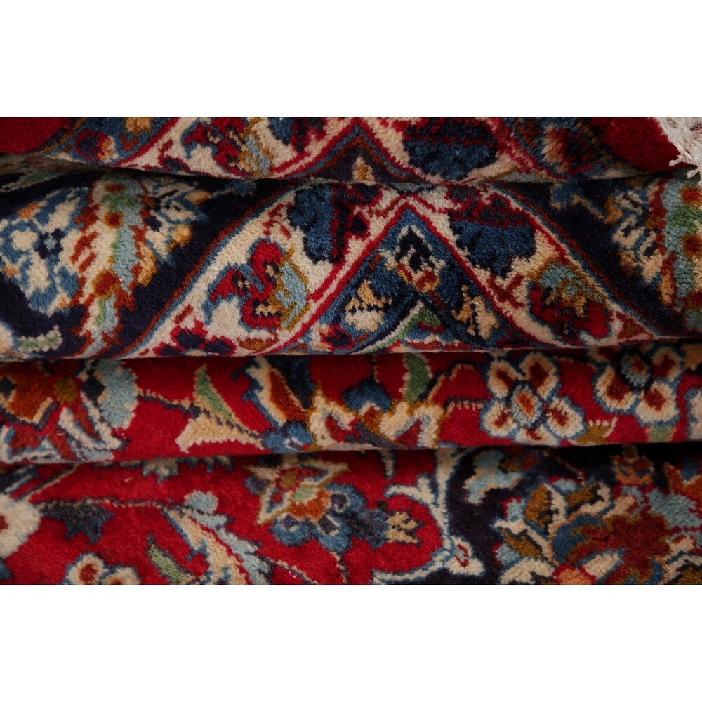 Najafabad Medallion Oriental Vintage Handmade Wool Persian Area Rug - 14'1" x 10'2"