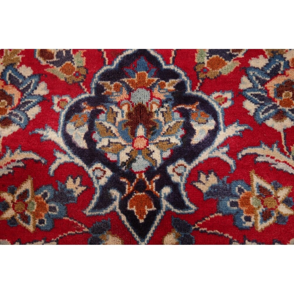 Najafabad Medallion Oriental Vintage Handmade Wool Persian Area Rug - 14'1" x 10'2"