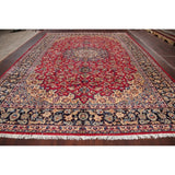 Najafabad Medallion Oriental Vintage Handmade Wool Persian Area Rug - 14'1" x 10'2"