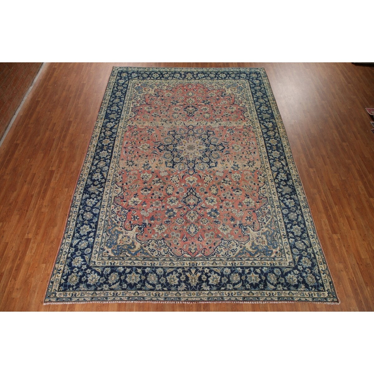 Najafabad Persian Large Vintage Area Rug Handmade Wool Carpet - 9'10" x 13'10"