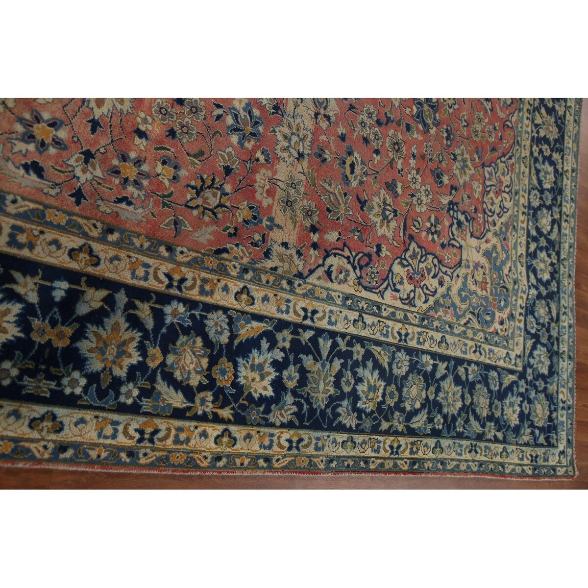 Najafabad Persian Large Vintage Area Rug Handmade Wool Carpet - 9'10" x 13'10"